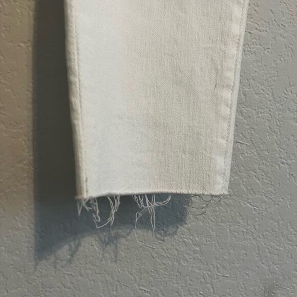 Mother Pixie Ankle Fray Skinny High Rise Jeans Fairest of Them All White Size 27 - Picture 6 of 10